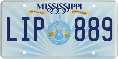 MS license plate LIP889