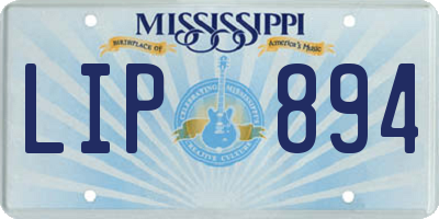 MS license plate LIP894