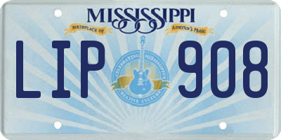 MS license plate LIP908