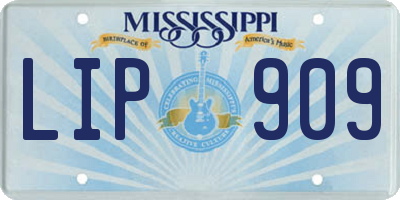 MS license plate LIP909