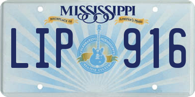 MS license plate LIP916