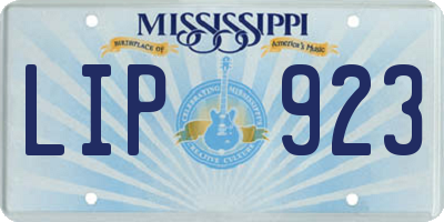 MS license plate LIP923