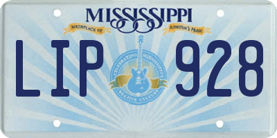 MS license plate LIP928