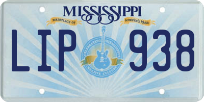 MS license plate LIP938