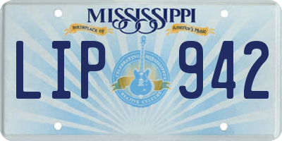 MS license plate LIP942
