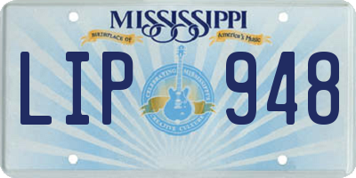 MS license plate LIP948