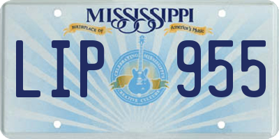 MS license plate LIP955