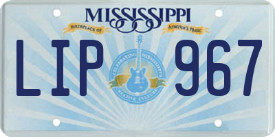 MS license plate LIP967