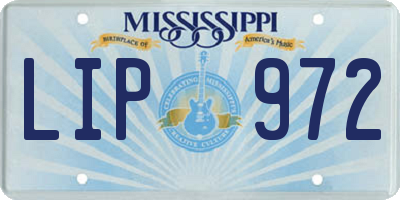 MS license plate LIP972