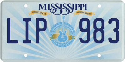 MS license plate LIP983