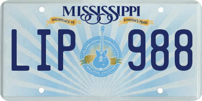 MS license plate LIP988