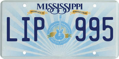MS license plate LIP995