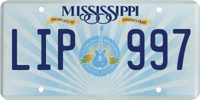 MS license plate LIP997