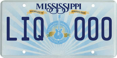 MS license plate LIQ000