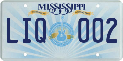 MS license plate LIQ002