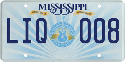 MS license plate LIQ008
