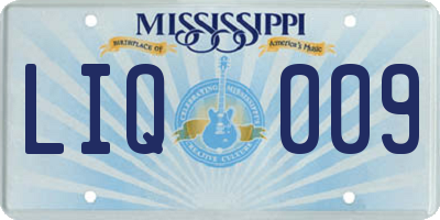MS license plate LIQ009