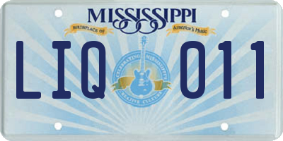 MS license plate LIQ011