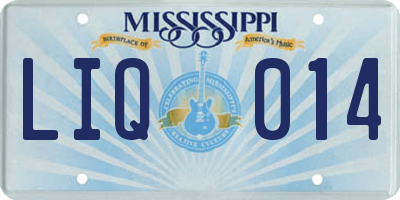 MS license plate LIQ014