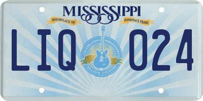 MS license plate LIQ024