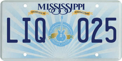 MS license plate LIQ025