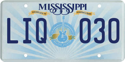 MS license plate LIQ030