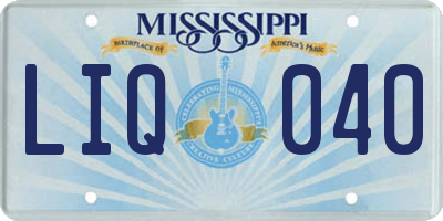 MS license plate LIQ040