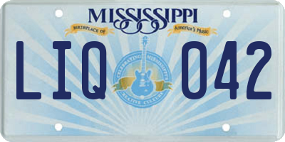MS license plate LIQ042