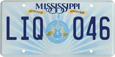 MS license plate LIQ046