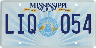 MS license plate LIQ054