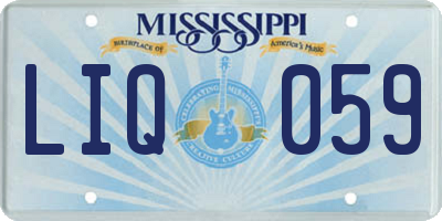 MS license plate LIQ059