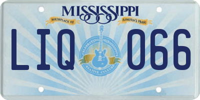 MS license plate LIQ066