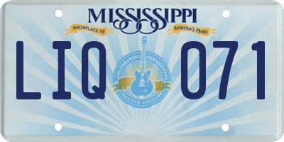 MS license plate LIQ071
