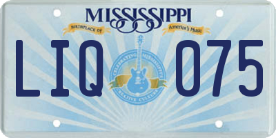 MS license plate LIQ075