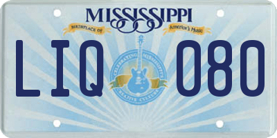 MS license plate LIQ080