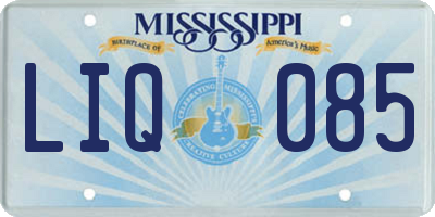 MS license plate LIQ085