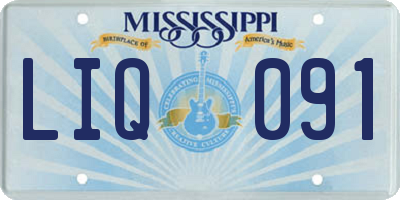 MS license plate LIQ091