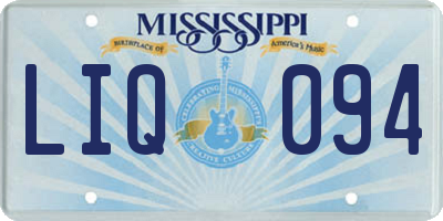 MS license plate LIQ094