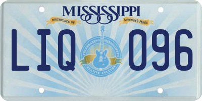 MS license plate LIQ096