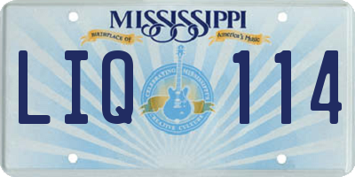 MS license plate LIQ114