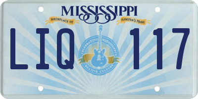 MS license plate LIQ117