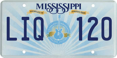 MS license plate LIQ120
