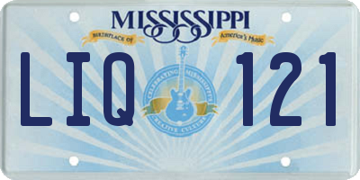 MS license plate LIQ121