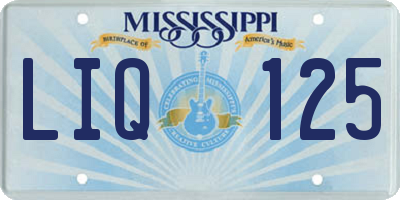 MS license plate LIQ125