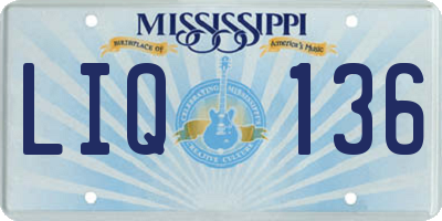 MS license plate LIQ136
