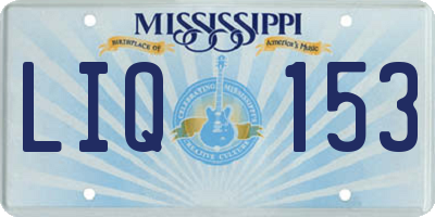 MS license plate LIQ153
