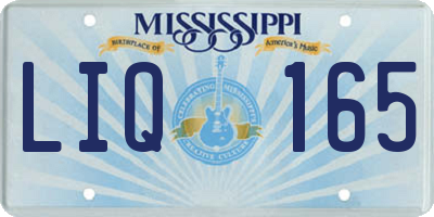 MS license plate LIQ165