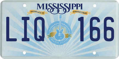 MS license plate LIQ166