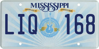 MS license plate LIQ168
