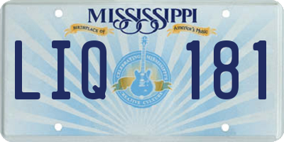 MS license plate LIQ181
